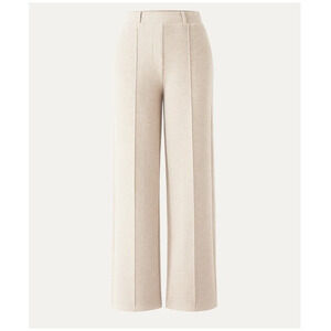 OGL FuzzLuxe Pant Straight Leg High Waist Pull On Heather Beige Size Medium NEW